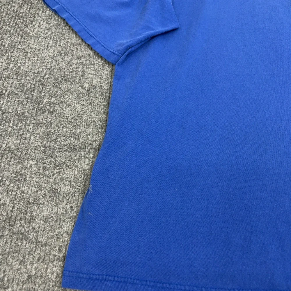Vintage Adidas T Shirt Mens L Blue Cotton Graphic Logo Sportswear Streetwear